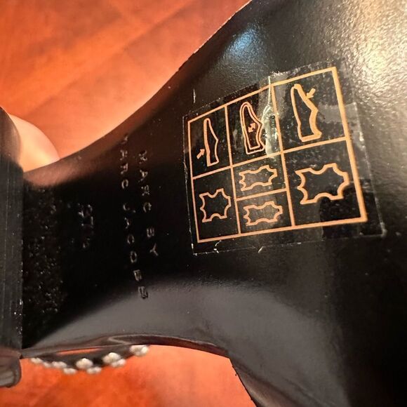 Marc Jacobs Jamie Stud Strap Half Moon Sandal Hight Heel Shoes US 7,5 EU37,5 - Picture 10 of 14